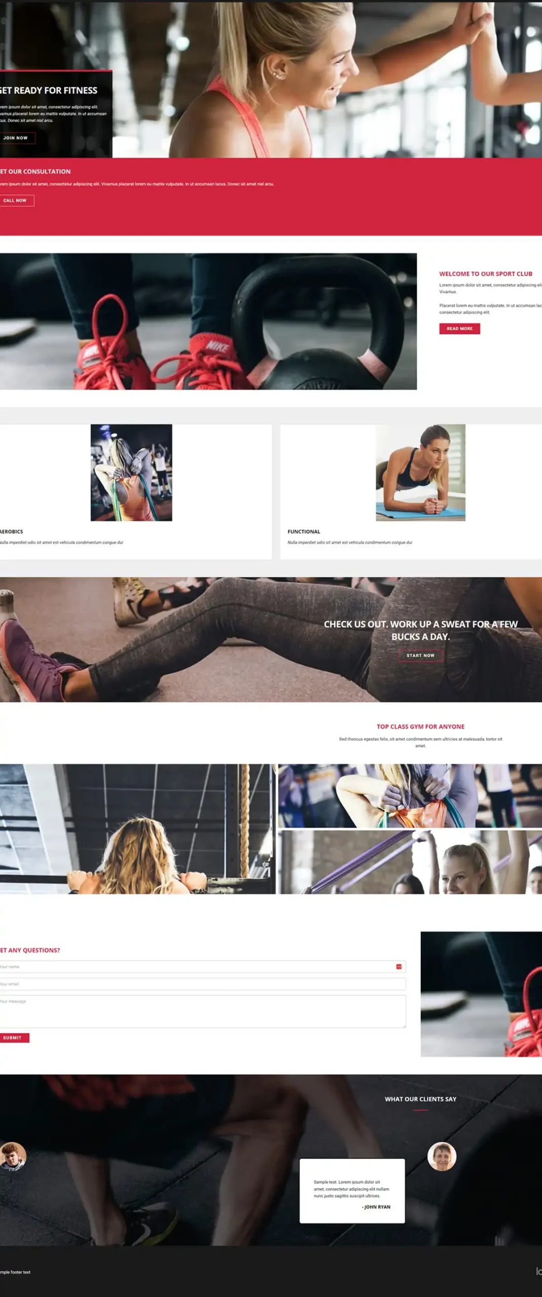 fitness web design preview - design number 12899